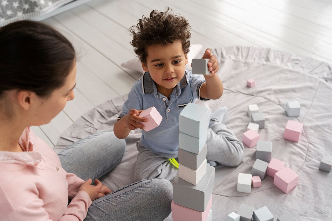 children playing with toys in therapy session